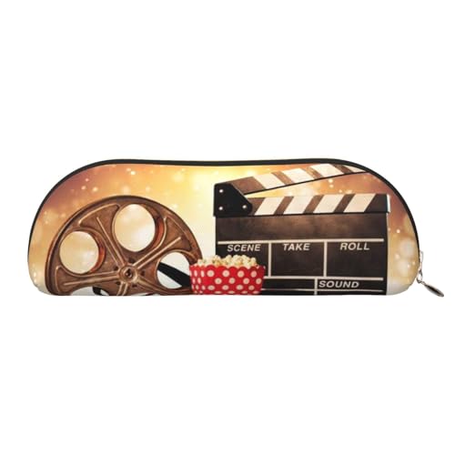 JCAKES Popcorn und Filmausrüstung Leder Federmäppchen Mäppchen für Mädchen Mäppchen Jungen Federtaschen Kleine Bleistiftbox Personalisierte Federmäppchen Kosmetiktaschen, gold, Einheitsgröße, von JCAKES