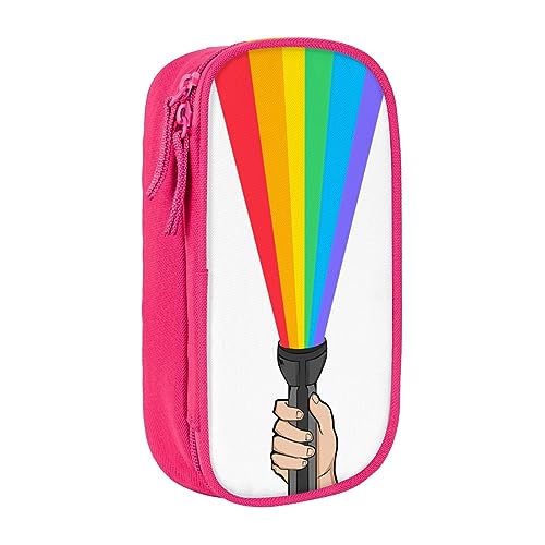 JCAKES Rainbow Flashlight Pencil Case Pencil Case for Girls Pencil Cases Boys Pencil Cases Large Pencil Case Small Storage Box, rose, Einheitsgröße, Schulranzen-Set von JCAKES