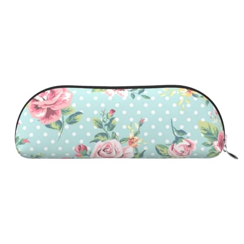 JCAKES Rose Blumen Leder Federmäppchen Federtasche für Mädchen Mäppchen Jungen Federtaschen Kleine Federbox Personalisierte Federmäppchen Kosmetiktaschen, silber, Einheitsgröße, Taschen-Organizer von JCAKES