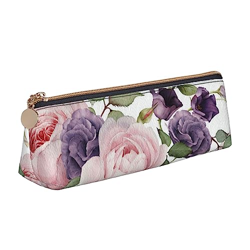 JCAKES Rose Leder Dreieck Bleistift Fall Dreieck Leder Schreibwaren Organizer Bleistift Fällen Aufbewahrungstasche Kosmetiktasche, weiß, Einheitsgröße, Taschen-Organizer von JCAKES