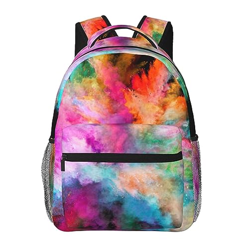 JCAKES Schulranzen Leinwand Rucksack Für Jungen & Mädchen, Farbe Explosion Rucksack Büchertasche Kinder Casual Reise Daypack Für Arbeit Outdoor Picknick, Schwarz , One size von JCAKES