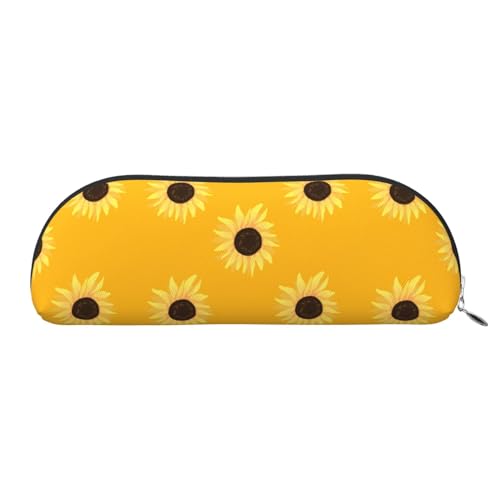 JCAKES Sonnenblume Leder Federmäppchen Federtasche für Mädchen Mäppchen Jungen Federtaschen Klein Federbox Personalisierte Federmäppchen Kosmetiktaschen, silber, Einheitsgröße, Taschen-Organizer von JCAKES