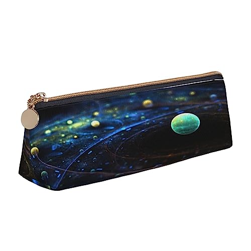 JCAKES Space Planets Leder Dreieck Federmäppchen Dreieck Leder Schreibwaren Organizer Federmäppchen Aufbewahrungstasche Kosmetiktasche, weiß, Einheitsgröße, Taschen-Organizer von JCAKES