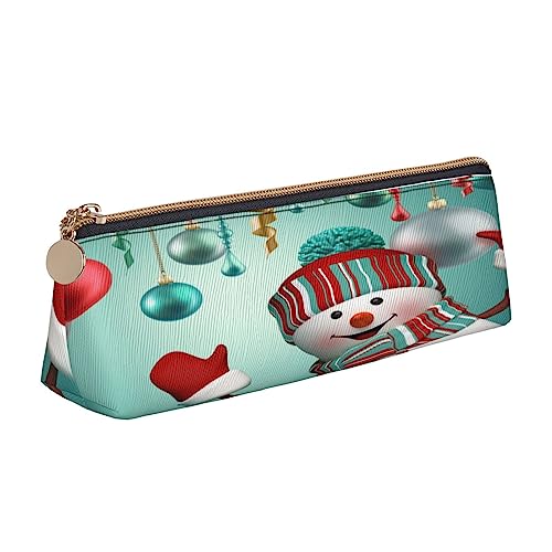 JCAKES Weihnachten Tag Dekorieren Leder Dreieck Bleistift Fall Dreieckige Leder Schreibwaren Organizer Bleistift Fällen Aufbewahrungstasche Kosmetiktasche, weiß, Einheitsgröße, Taschen-Organizer von JCAKES