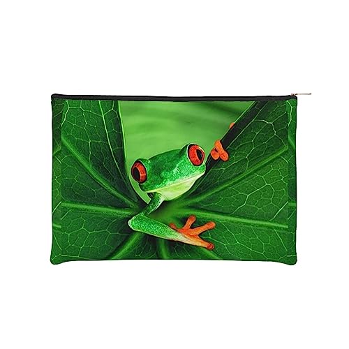 Kosmetiktasche, Reise-Organizer-Tasche, niedlicher Frosch, kleine Kosmetiktasche für Damen, Kulturbeutel, Mini-Make-up-Tasche mit Reißverschluss, Schwarz , Einheitsgröße von JCAKES