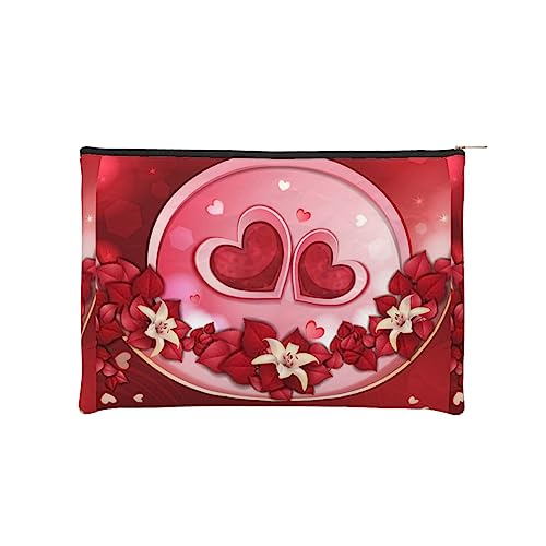 Kosmetiktasche, Reise-Organizer-Tasche – Happy Valentine's Day kleine Kosmetiktaschen für Frauen – Kulturbeutel – Mini-Make-up-Tasche mit Reißverschluss, Schwarz , Einheitsgröße von JCAKES