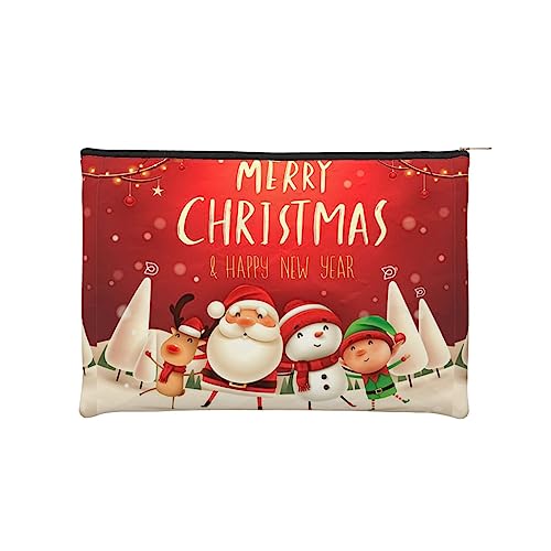 Kosmetiktasche, Reise-Organizer-Tasche – Merry Christmas, kleine Kosmetiktaschen für Frauen – Kulturbeutel – Mini-Make-up-Tasche mit Reißverschluss, Schwarz , Einheitsgröße von JCAKES