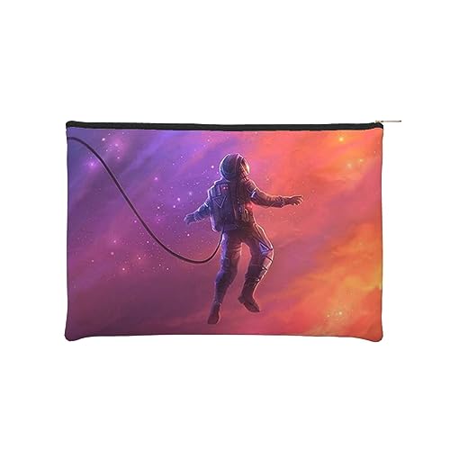 Kosmetiktasche Kulturbeutel Handtasche Make-up Beutel mit Reißverschluss Reise Organizer Tasche Wiederverwendbare kleine Kosmetiktaschen für Frauen/Astronauten, Schwarz , Einheitsgröße, Make-up-Tasche von JCAKES