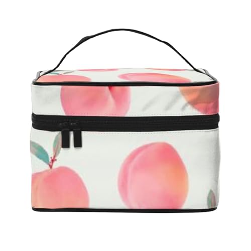 Kosmetiktasche für Damen, mit Totenkopf-Motiv, tragbar, für den täglichen Gebrauch, Schwarz, Pink Peach, Einheitsgröße von JCAKES