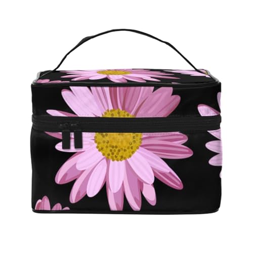 Purple & Blue Galaxy Make-up-Tasche für Damen, tragbare Reise-Kosmetiktasche für Alltagsgegenstände, Gepunktete rosa Blume, Einheitsgröße von JCAKES
