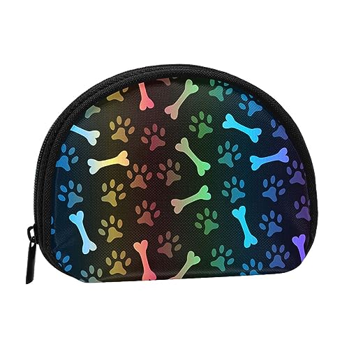 Rainbow Dog Cat Paw Shell Wallet Mini Storage Bag Small Coin Purse Wallets Coin Geldbörsen Pouch Coin Purse Women Coin Purse Men, Schwarz , Einheitsgröße, Zeitgenössisch von JCAKES