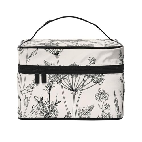 Stadion Football Satdium Field Light Night Damen Make-up Tasche - Tragbare Reise Kosmetiktasche für Alltagsgegenstände, Botanische Gravur von Blumenkräutern, Einheitsgröße von JCAKES