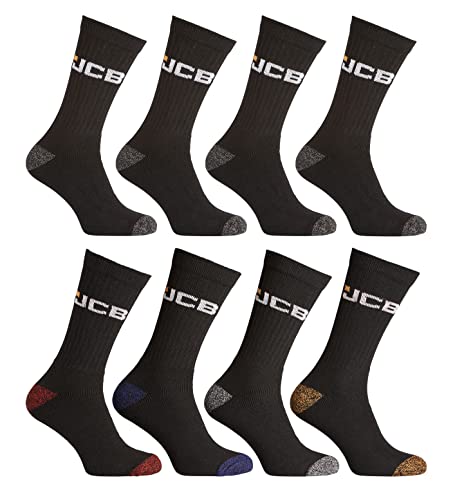 JCB Socks - Apparel Bumper Pack Socks Mens - Work Socks - Socks Multipack - Black Socks - UK 6-11, EUR 39-46, Schwarz, 6-11 von JCB