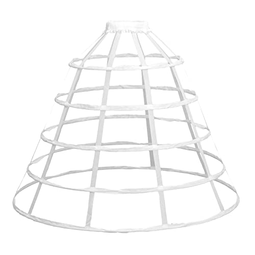 JCBFUME Petticoats für Frauen 5 Reifen Rock Half Slip Unterrock für Mädchen Hochzeit Braut Unterrock Fischgrätenrock, Weiss/opulenter Garten von JCBFUME