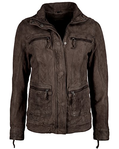 JCC Damen Lederjacke Damen Mit Brusttaschen Und Stehkragen 7081002-2 Brown L von JCC