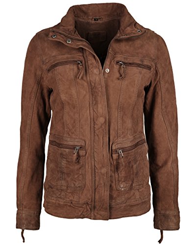 JCC Damen Lederjacke Damen Mit Brusttaschen Und Stehkragen 7081002-2 Cognac L von JCC