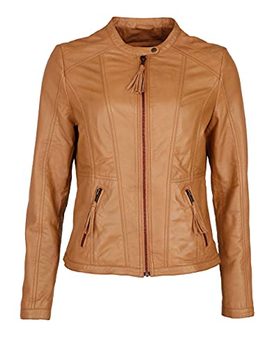 JCC Damen Lederjacke Inklusive Kurzem Stehkragen 6011099-2 Cognac Xs von JCC