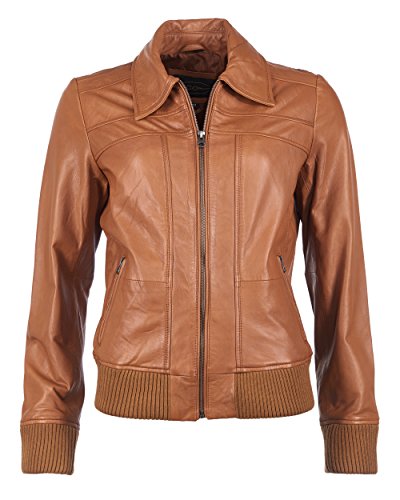 JCC Damen Lederjacke Im Klassischen Stil 2999101-2 Cognac XL von JCC