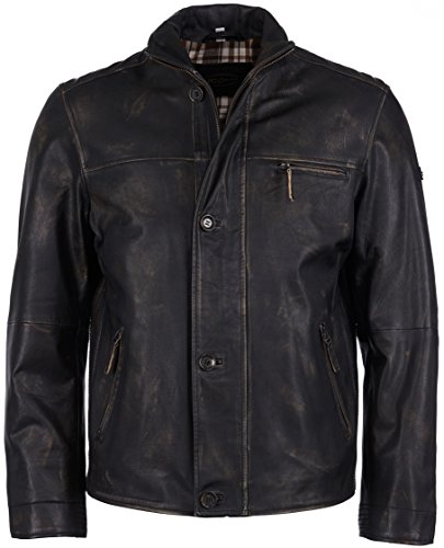 JCC Herren Lederjacke Im Used Look 1416 Black 54 Braun von JCC