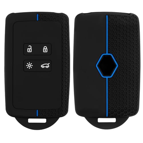Autoschlüssel Hülle für Clio Megane Koleos Talisman Captur Espace Dacia Duster Schlüsselanhänger Silikon Schlüsselhülle TPU 4 Tasten, Blau Autoschlüssel Hülle für Clio Megane Koleos Talisman Captur Espace Dacia Duster Schlüsselanhänger Silikon Schlüsselhülle TPU 4 Tasten, Blau von JCSJK