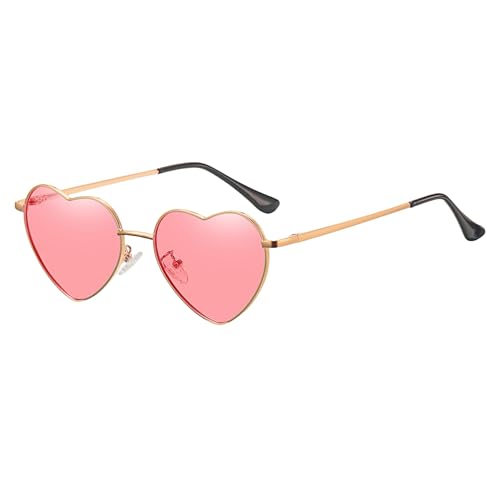 JCTAIFOO Polarisierte Herz Sonnenbrille für Damen Vintage Mode Liebe Form Gold Metallrahmen Nette Party Festival Brille Gold/Rosa JCTAIFOO Polarisierte Herz Sonnenbrille für Damen Vintage Mode Liebe Form Gold Metallrahmen Nette Party Festival Brille Gold/Rosa von JCTAIFOO