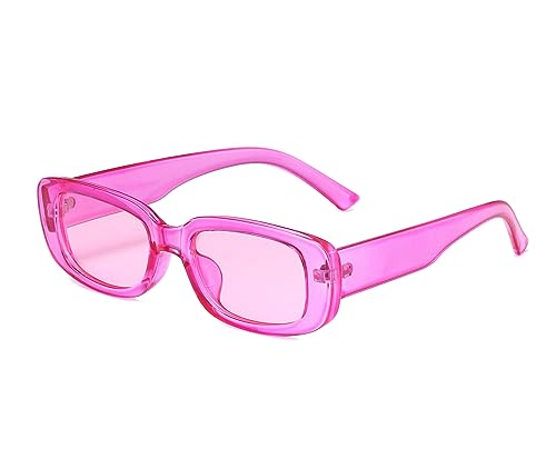 JCTAIFOO Retro Rechteck Sonnenbrille für Damen Herren Vintage Mode Rechteckig Schmale Quadratische Brille UV400 Schutz Violett/Lila von JCTAIFOO