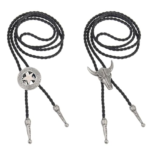 JCTRRJ 2 Stück Bolo Tie, Cowboy, Western, Cowboy Kostüm Herren, Western Deko, Weste, Cowboy Hemd, Cowboy Weste Herren, Cowboy Weste, Westen, Western Geschenke von JCTRRJ