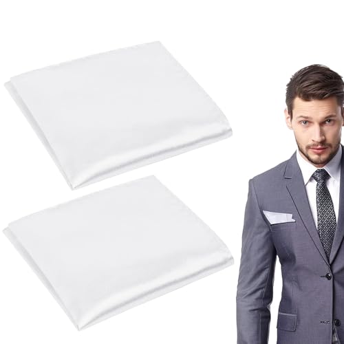JCUGSBS 2 Stück Einstecktuch in einfarbig uni, Herren Einstecktuch halter vorgefaltet, stofftaschentücher herren Pochette Stecktuch, Größe 22 x 22 cm von JCUGSBS