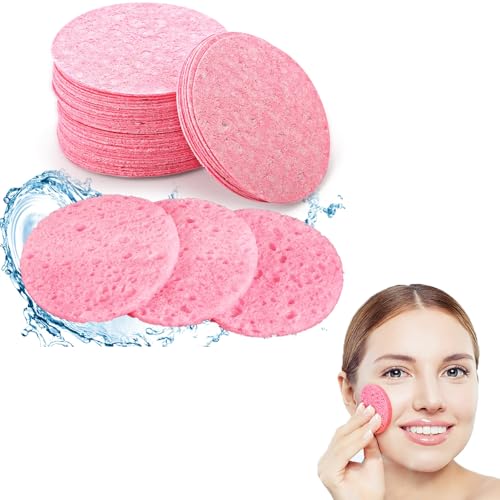 JCUGSBS 30 Stück Komprimierte Gesichtsschwämme Wiederverwendbar Natürlicher Schönheits Spa Make Up Schwamm Gesichtsreinigung Peeling für die Tägliche Hautpflege und Make Up Entferner Gesicht Reinigung von JCUGSBS