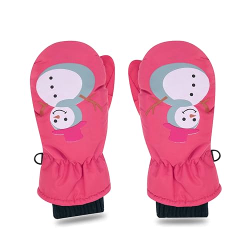 JCUGSBS Handschuhe Kinder Winter schneehandschuhe Skihandschuhe für 6-13 Jahre Mädchen Jungen PU Palme Wasserdicht Winddichte Warm Fleece Winterhandschuhe Fahrradhandschuhe von JCUGSBS