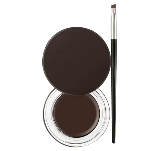JCUGSBS Wasserdichtes Gel-Eyeliner-Set, lang anhaltendes Creme-Eyeliner-Gel, hochintensive Pigmente, wischfestes Eyeliner-Make-up, wasserfester Eyeliner mit Eyeliner-Pinseln(Braun) von JCUGSBS