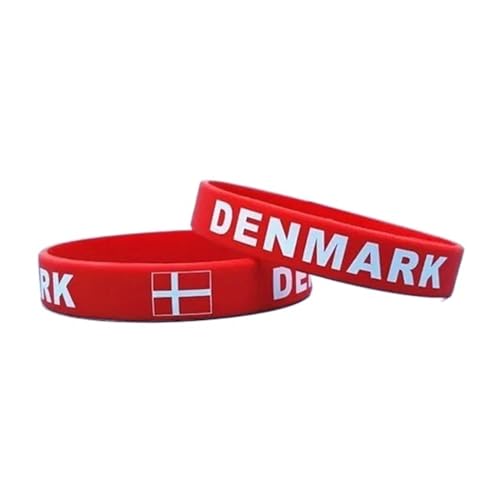 JCUIyon 1 stück Männer Frauen Flagge Silikon Armband Sport Armband Freundschaft Gummi Handgelenk Band Armreif Teens Geschenke Souvenir(Denmark) von JCUIyon