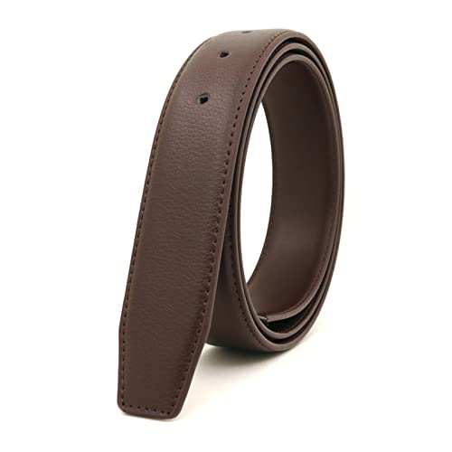 JCUIyon 1 stücke Gürtelband Mit Löchern Männer Einfarbig Ohne Schnalle Leder Gürtel(110cm,BROWN_3.3CM) von JCUIyon