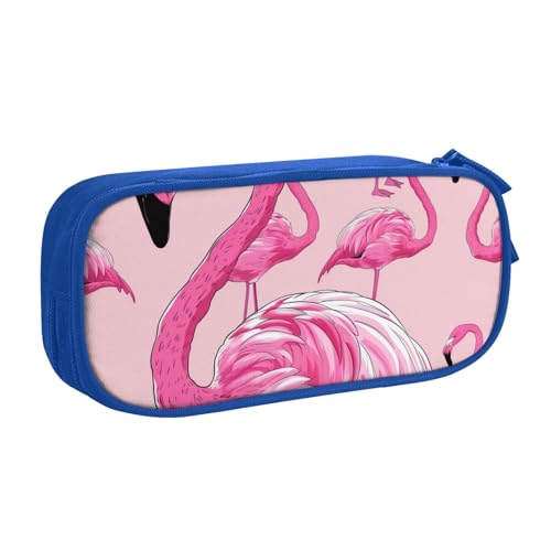 JCVOTREL Federmäppchen mit Flamingo-Motiv, großes Fassungsvermögen, Stifteetui mit Reißverschluss, für Schule, Reisen, Büro, Rosa, blau, Einheitsgröße, Kosmetiktasche von JCVOTREL