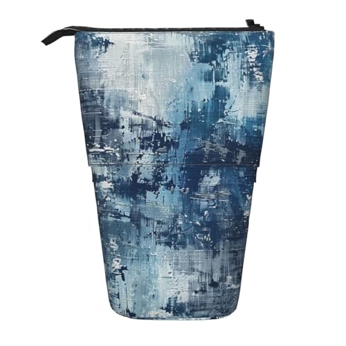 JCVOTREL Federmäppchen mit abstraktem blauem Aufdruck – erweiterbare Schreibwaren-Tasche mit Reißverschluss für Schule, Reisen, Büro, Schwarz , Einheitsgröße, Kosmetiktasche JCVOTREL Federmäppchen mit abstraktem blauem Aufdruck – erweiterbare Schreibwaren-Tasche mit Reißverschluss für Schule, Reisen, Büro, Schwarz , Einheitsgröße, Kosmetiktasche von JCVOTREL