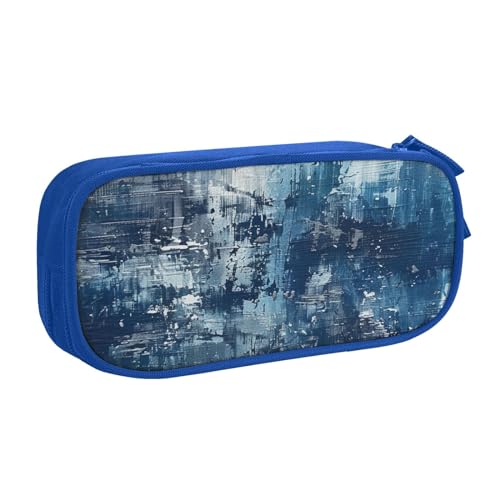 JCVOTREL Federmäppchen mit abstraktem blauem Druck, großes Fassungsvermögen, Schreibwaren-Tasche, Stifteetui mit Reißverschluss, für Schule, Reisen, Büro, blau, Einheitsgröße, Kosmetiktasche JCVOTREL Federmäppchen mit abstraktem blauem Druck, großes Fassungsvermögen, Schreibwaren-Tasche, Stifteetui mit Reißverschluss, für Schule, Reisen, Büro, blau, Einheitsgröße, Kosmetiktasche von JCVOTREL