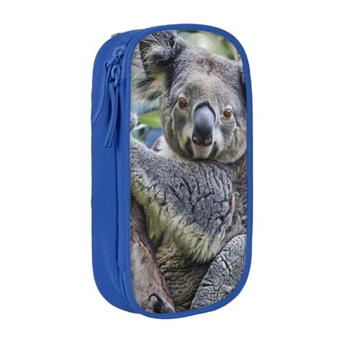 JCVOTREL Koala bedrucktes Federmäppchen – große Kapazität Schreibwarentasche Stifteetui mit Reißverschluss für Schule, Reisen, Büro, blau, Einheitsgröße, Kosmetiktasche von JCVOTREL