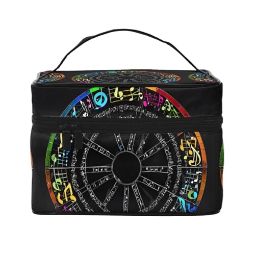 JCVYTSDLK Make-up-Tasche mit großem Fassungsvermögen, für Damen und Herren, tragbar, Kosmetik-Organizer, Kulturbeutel für Reisen/Sport/Fitnessstudio/Yoga (Musiknoten), bedruckter Make-up-Koffer, von JCVYTSDLK
