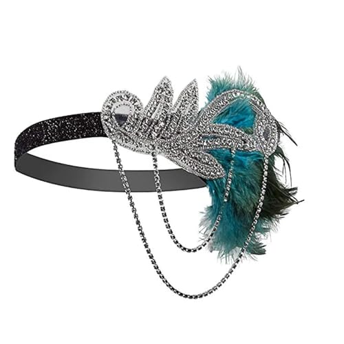 Feder-Kopfschmuck für Damen 1920er Jahre Kopfschmuck Frauen Vintage schwarze Feder Stirnband Party Schmuck(Orange) von JCXIOC