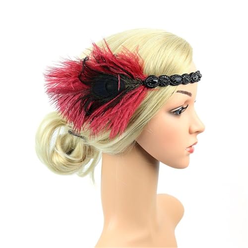 Feder-Kopfschmuck für Damen Feder-Stirnband, 1920er-Jahre-Kopfschmuck, Vintage-Party-Kostüm, Haar-Kopfschmuck(F) von JCXIOC