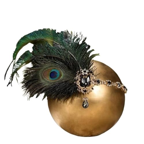 Feder-Kopfschmuck für Damen Feder-Stirnband, Haarband, Haarschmuck(Black) von JCXIOC