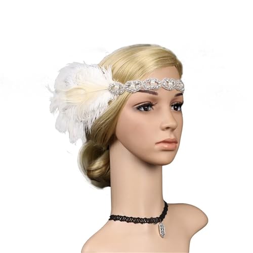 Feder-Kopfschmuck für Damen Kopfschmuck Feder Stirnband Vintage Frau Party Haarschmuck(G) von JCXIOC