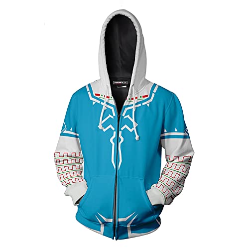 JCYY Unisex Anime Hoodies Pullover Kapuze Sweatshirt Pop Tops Beiläufig Kapuzenpullover mit Tasche Cosplay Kostüm Geburtstag Geschenk zum Herren Damen Jungs Mädchen Kinder,Zelda,M von JCYY