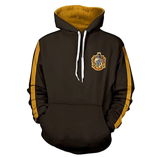 Magie Potter Hoodies Pullover Kapuze Sweatshirt Pop Tops Beiläufig Kapuzenpullover mit Tasche Cosplay Hoody Geburtstag Geschenk zum Herren Damen Jungs Mädchen Kinder,Hufflepuff,5XL von JCYY