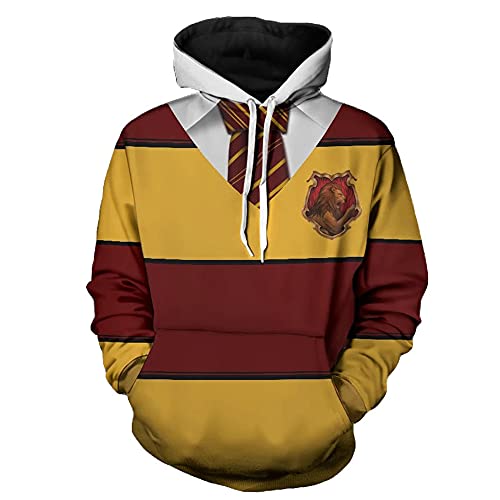 Magie Potter Hoodies Pullover Kapuze Sweatshirt Pop Tops Beiläufig Kapuzenpullover mit Tasche Cosplay Kostüm Geburtstag Geschenk zum Herren Damen Jungs Mädchen Kinder,Gryffindor,4XL von JCYY