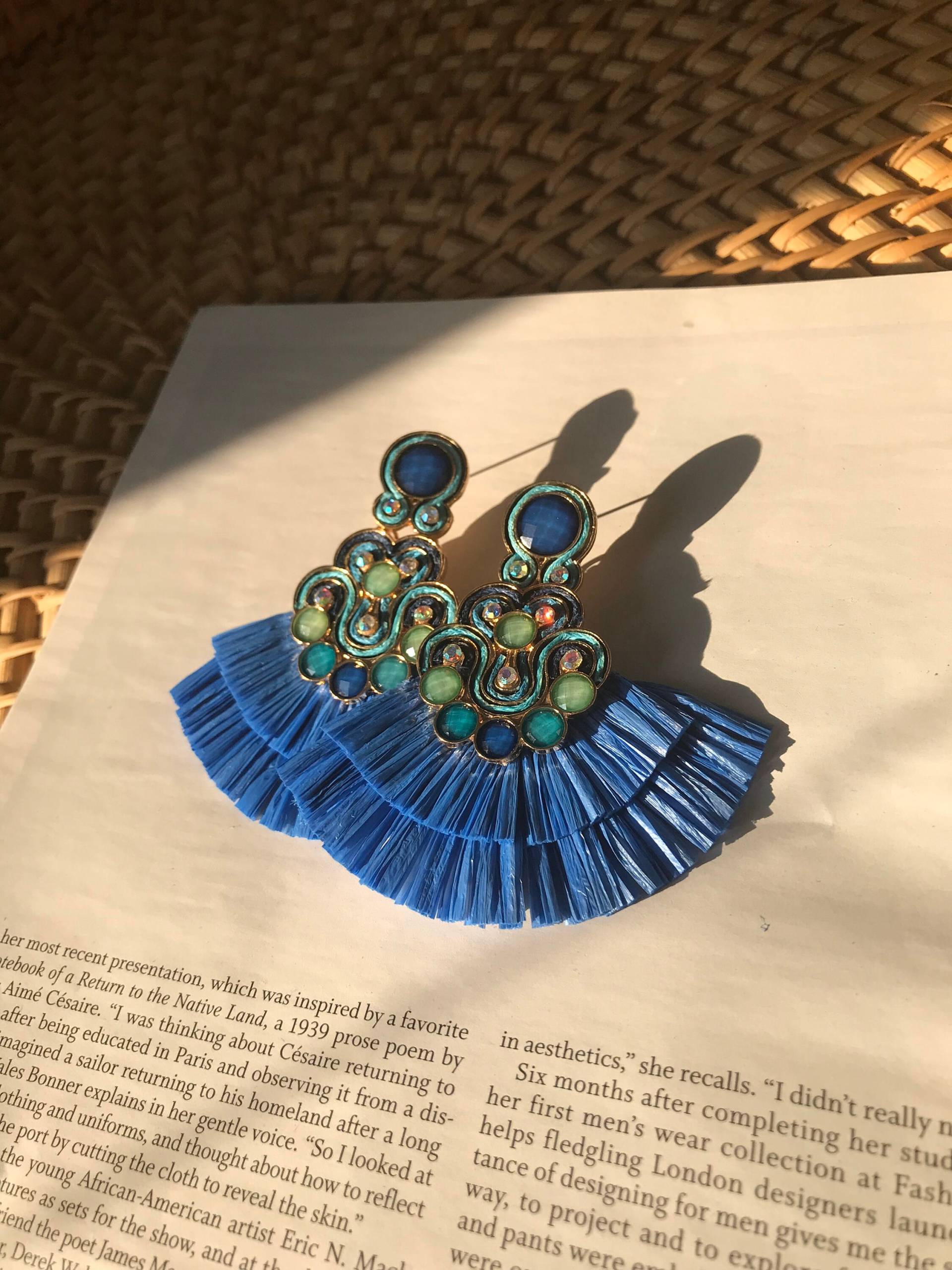 Raffia Stroh Statement Ohrringe Schmuck Tropfen Baumeln Raffia Stroh Statement Ohrringe Schmuck Tropfen Baumeln von JCandiceSwim