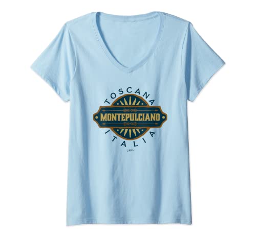 Damen JCombs: Montepulciano, Toskana, Italien, Retro T-Shirt mit V-Ausschnitt von JCombs