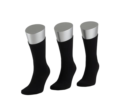 JD J. Dirks Unisex Arbeitssocken Bio-Baumwolle 3er-Pack A1, Größe:45-47, Farbe:schwarz (01) von JD J. Dirks