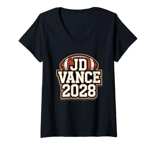 Damen JD Vance 2028 Fußball Republikaner für Präsident T-Shirt mit V-Ausschnitt Damen JD Vance 2028 Fußball Republikaner für Präsident T-Shirt mit V-Ausschnitt von JD Vance 2028 Presidential Election '28 Football