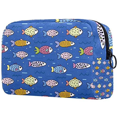 Fisch-Muster Kosmetiktasche Portable Kosmetiktaschen für Frauen Mädchen von JDEZ